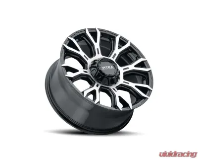Ultra Motorsports 123 Scorpion Wheel 18x9 8x6.5 12mm Gloss Black w/Diamond Cut Face and Clear Coat - 123-8982U+12