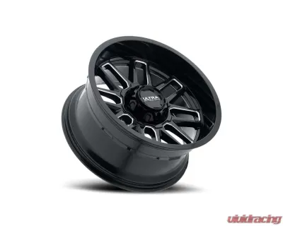 Ultra Motorsports 231 Butcher Wheel 20x10 5x5 -25mm Gloss Black w/Milled Accents and Clear Coat - 231-2105BM25