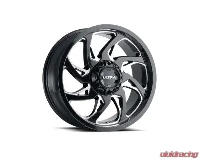 Ultra Motorsports 230 Villain Wheel 20x10 8x6.5 -25mm Gloss Black w/Milled Accents and Clear Coat - 230-2181BM25
