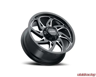 Ultra Motorsports 230 Villain Wheel 20x10 8x6.5 -25mm Gloss Black w/Milled Accents and Clear Coat - 230-2181BM25