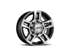 Ultra Motorsports 052 Hangout Trailer Wheel 16x6 8x6.5 0mm Gloss Black w/Diamond Cut Face and Clear Coat