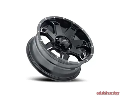 Ultra Motorsports 209 Bent 7 Wheel 17x9 6x5.5 12mm Gloss Black w/Diamond Cut Accents and Clear Coat - 209-7983BK+12