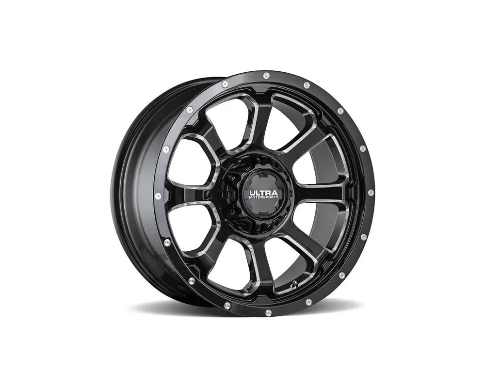 Ultra Motorsports 219 Nemesis Wheel 18x9 6x135 12mm Gloss Black w/Milled Accents and Clear Coat - 219-8935BM+12