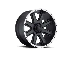 Ultra Motorsports 195 Crusher Wheel 16x8 6x4.5 15mm Satin Black w/Diamond Cut Lip and Satin Clear Coat
