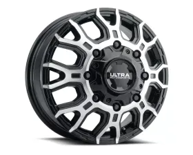 Ultra Wheel 022 Scorpion Dually Wheel 17x6.5 8x200 -140 Gloss Black with Diamond Cut Face