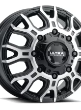 Ultra Wheel 022 Scorpion Dually Wheel 17x6.5 8x6.5 129 Gloss Black with Diamond Cut Face                                     - 022-7681FU - Image 4