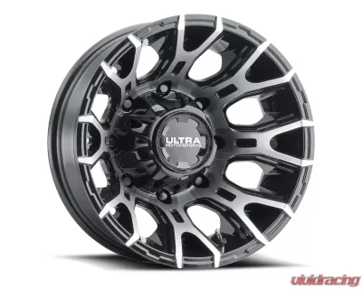 Ultra Wheel 022 Scorpion Dually Wheel 17x6.5 8x6.5 129 Gloss Black with Diamond Cut Face - 022-7681FU