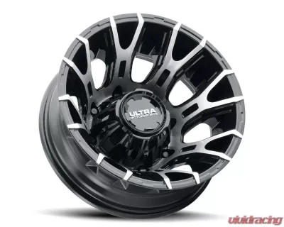 Ultra Wheel 022 Scorpion Dually Wheel 17x6.5 8x6.5 129 Gloss Black with Diamond Cut Face - 022-7681FU