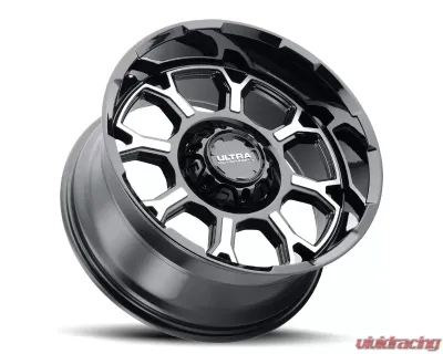 Ultra Wheel 124 Commander Wheel 18x9 6x135 12 Gloss Black with Diamond Cut Face - 124-8935U+12