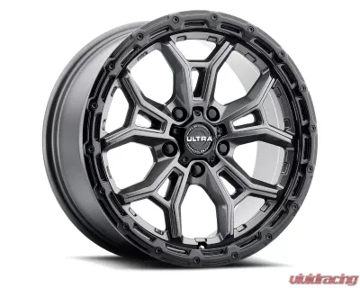 Ultra Wheel 125 Warmonger 5 CUV Wheel 17x8 5x110 35 Gloss Anthracite Grey with Gloss Black Lip - 125-7843GN+35