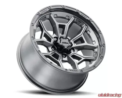 Ultra Wheel 125 Warmonger 5 Wheel 17x9 5x4.5 -12 Gloss Anthracite Grey with Gloss Black Lip - 125-7965GN12