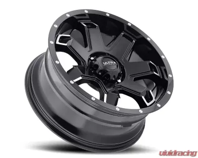 Ultra Wheel 209 Bent 7 Wheel 20x9 5x139.7 18 Gloss Black with Machined Accents - 209-2985BK+18