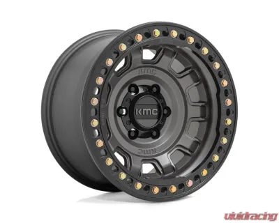 KMC KM236 Tank Beadlock Wheel 17x9 5x127 | 5x5 -15mm Anthracite - KM23679050415N
