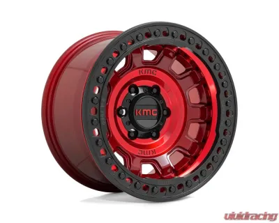 KMC KM236 Tank Beadlock Wheel 17x9 6x139.7 -38mm Candy Red - KM23679060938N