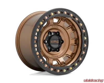 KMC KM236 Tank Beadlock Wheel 17x9 6x139.7 -15mm Matte Bronze - KM23679060615N