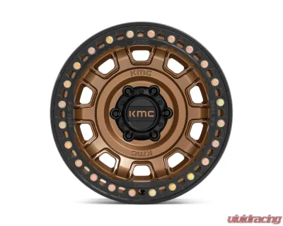 KMC KM236 Tank Beadlock Wheel 17x9 6x139.7 -15mm Matte Bronze - KM23679060615N