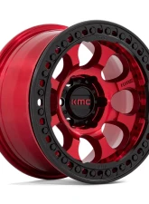 KMC KM237 Riot Beadlock Wheel 17x8.5 6x135 0mm Candy Red w/ Satin Black Ring                                     - KM237QB17856300 - Image 3