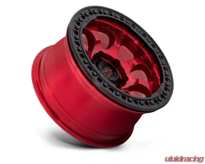 KMC KM237 Riot Beadlock Wheel 17x8.5 6x135 0mm Candy Red w/ Satin Black Ring - KM237QB17856300