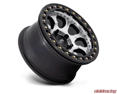 KMC KM237 Riot Beadlock Wheel 17x8.5 5x127 0mm Machined Face Satin Black Windows & Ring - KM237DB17855000