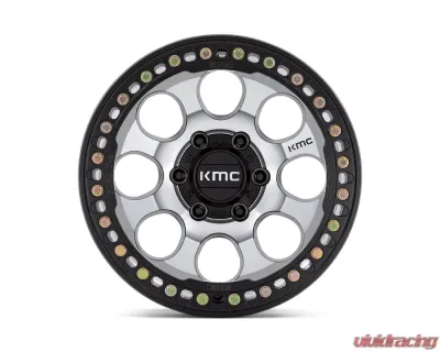 KMC KM237 Riot Beadlock Wheel 17x8.5 5x127 0mm Machined Face Satin Black Windows & Ring - KM237DB17855000