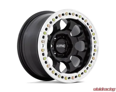 KMC KM237 Riot Beadlock Wheel 17x8.5 6x135 0mm Satin Black w/ Machined Ring - KM237MD17856300