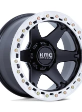 KMC KM238 VI Beadlock Wheel 17x9 -38mm Satin Black w/ Machined Ring                                     - KM238MD17900M38N - Image 3