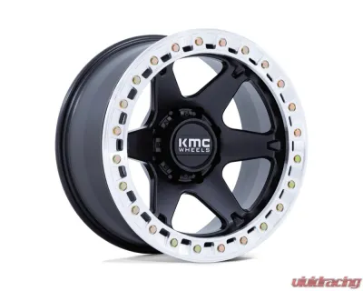 KMC KM238 VI Beadlock Wheel 17x9 -38mm Satin Black w/ Machined Ring - KM238MD17900M38N