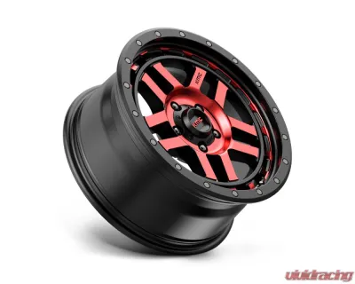 KMC KM540 Recon Wheel 17x9 5x127 | 5x5 -12mm Gloss Black Machined w/ Red Tint - KM54079050912N