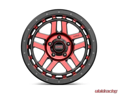 KMC KM540 Recon Wheel 17x9 5x127 | 5x5 -12mm Gloss Black Machined w/ Red Tint - KM54079050912N