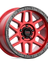 KMC KM544 Mesa Wheel 17x9 5x127 18mm Candy Red w/ Black Lip                                     - KM54479050918 - Image 3
