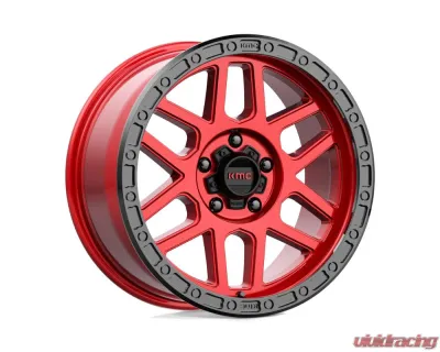 KMC KM544 Mesa Wheel 17x9 5x127 18mm Candy Red w/ Black Lip - KM54479050918