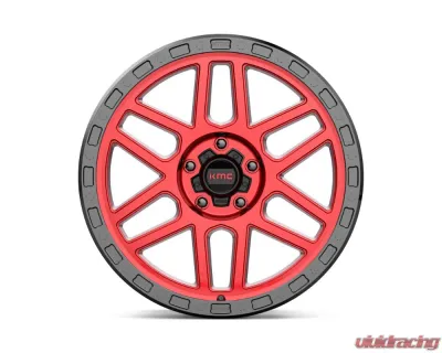 KMC KM544 Mesa Wheel 17x9 5x127 18mm Candy Red w/ Black Lip - KM54479050918