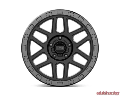 KMC KM544 Mesa Wheel 17x9 5x127 | 5x5 -12mm Satin Black w/ Gloss Black Lip - KM54479050712N