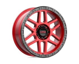 KMC KM544 Mesa Wheel 17x9 6x139.7 -12mm Candy Red w/ Black Lip