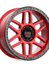 KMC KM544 Mesa Wheel 17x9 6x139.7 -12mm Candy Red w/ Black Lip                                     - KM54479068912N - Image 3