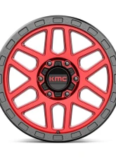 KMC KM544 Mesa Wheel 17x9 6x139.7 -12mm Candy Red w/ Black Lip                                     - KM54479068912N - Image 3