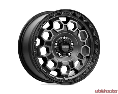 KMC KM545 Trek Wheel 17x9 5x127 | 5x5 -12mm Satin Black w/ Gray Tint - KM54579050412N