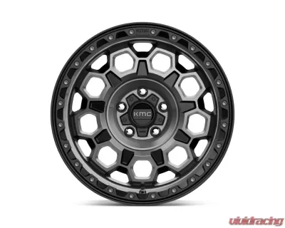 KMC KM545 Trek Wheel 17x9 5x127 | 5x5 -12mm Satin Black w/ Gray Tint - KM54579050412N
