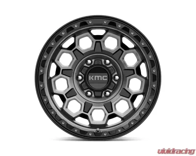 KMC KM545 Trek Wheel 17x8 6x139.7 20mm Satin Black w/ Gray Tint - KM54578068420