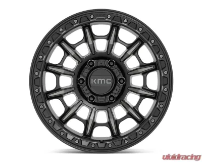 KMC KM547 Carnage Wheel 16x8 6x139.7 0mm Satin Black w/ Gray Tint - KM54768068400