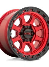 KMC KM548 Chase Wheel 17x9 5x127 | 5x5 -12mm Candy Red w/ Black Lip                                     - KM54879050912N - Image 3