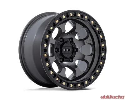 KMC KM550 Riot SBL Wheel 17x8.5 5x127 | 5x5 10mm Anthracite w/ Satin Black Lip - KM550AB17855010