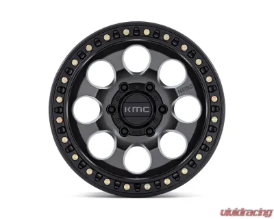 KMC KM550 Riot SBL Wheel 17x8.5 5x127 | 5x5 10mm Anthracite w/ Satin Black Lip - KM550AB17855010