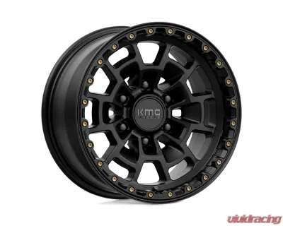 KMC KM718 Summit Wheel 16x8 6x139.7 0mm Satin Black - KM71868068700