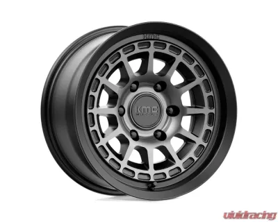KMC KM719 Canyon Wheel 16x8 6x139.7 0mm Satin Black w/ Gray Tint - KM71968068400
