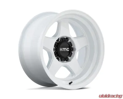 KMC KM728 Lobo Wheel 17x8.5 6x139.7 -10mm Gloss White - KM728WX17856810N