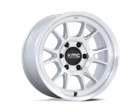 KMC KM729 Range Wheel 17x8.5 5x127 | 5x5 -10mm Gloss Silver w/ Machined Face