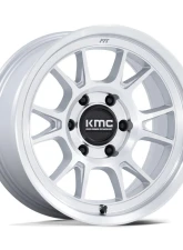KMC KM729 Range Wheel 17x8.5 5x127 | 5x5 -10mm Gloss Silver w/ Machined Face                                     - KM729DX17855010N - Image 3