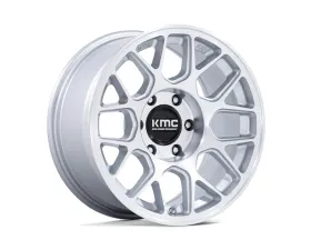 KMC KM730 Hatchet Wheel 17x8.5 5x127 | 5x5 25mm Gloss Silver w/ Machined Face