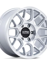 KMC KM730 Hatchet Wheel 17x8.5 6x120 25mm Gloss Silver w/ Machined Face                                     - KM730SD17857725 - Image 3